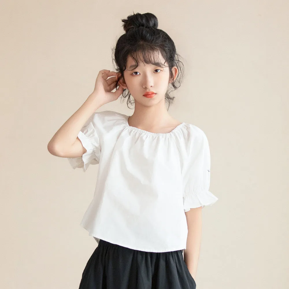 方领上衣/ 荷叶腰设计半裙 Square Elegance Blouse/ Classic Paperbag Waist Midi Skirt