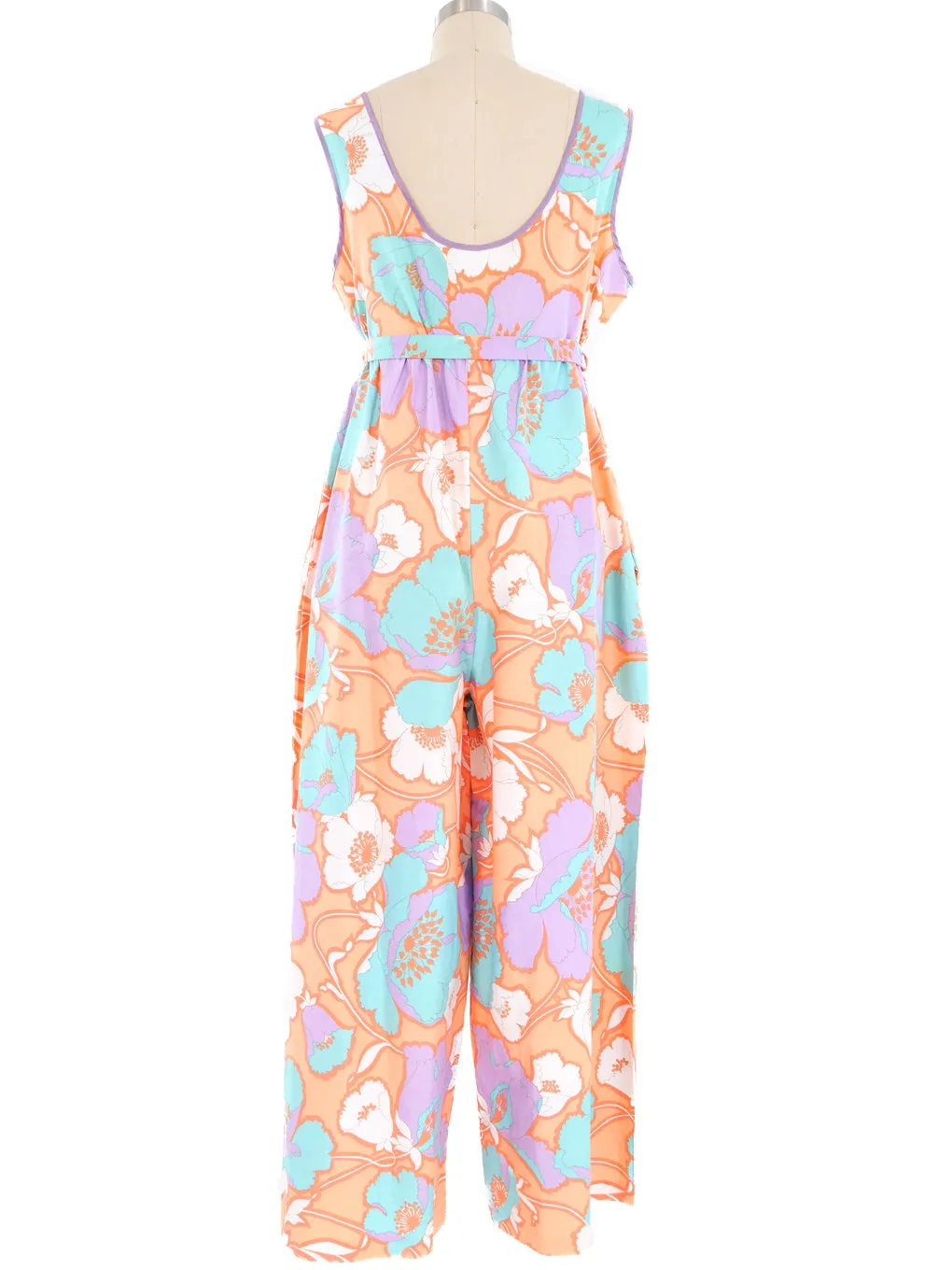 1970s Pastel Floral Jumpsuit