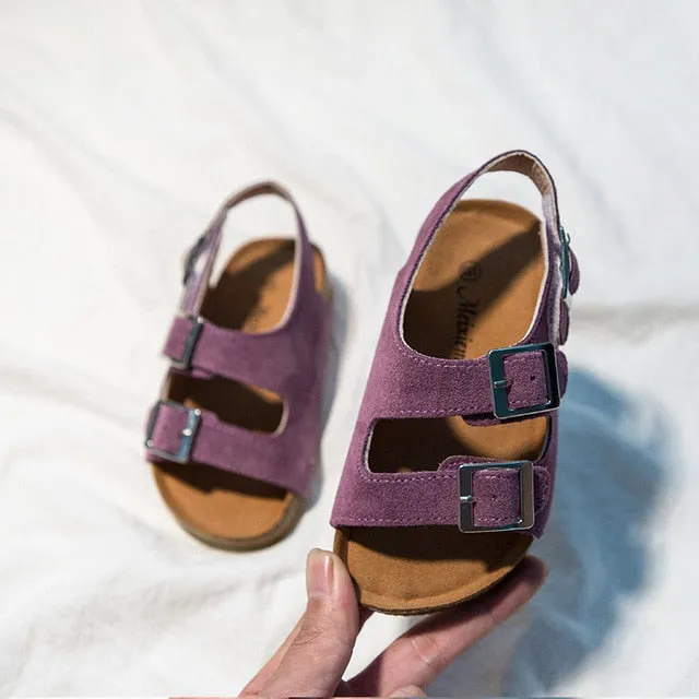 2020 Summer Boys and Girls Leather Sandals for Children Beach Shoes Kids Sports Soft Non-slip Casual Toddler Sandals 2-12 years