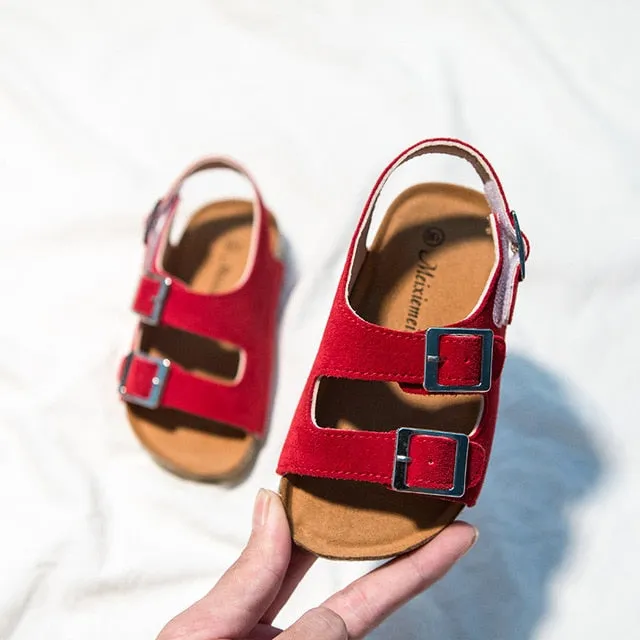 2020 Summer Boys and Girls Leather Sandals for Children Beach Shoes Kids Sports Soft Non-slip Casual Toddler Sandals 2-12 years