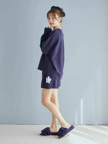 Airy Moco Flower Jacquard Lounge Shorts