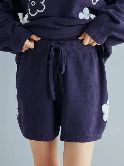 Airy Moco Flower Jacquard Lounge Shorts