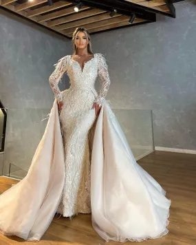 Aleena 2 in 1 Real Work  Wedding Dress