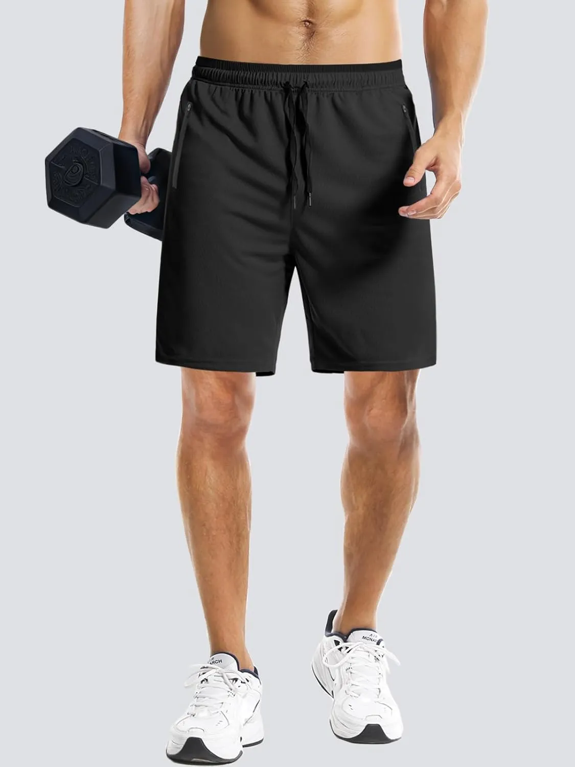 Aolesy Mens Workout Shorts 5"/7"/9" with Zip Pockets Quick Dry Lightweight Gym Athletic Shorts Linerless Running Shorts