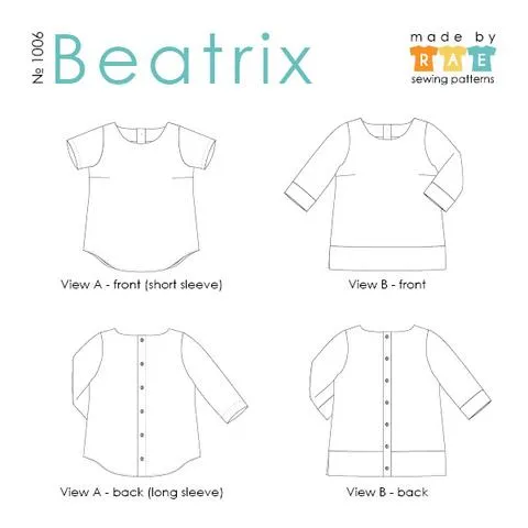 Beatrix Top - XS, S, M, L, XL, XXL - 2XL
