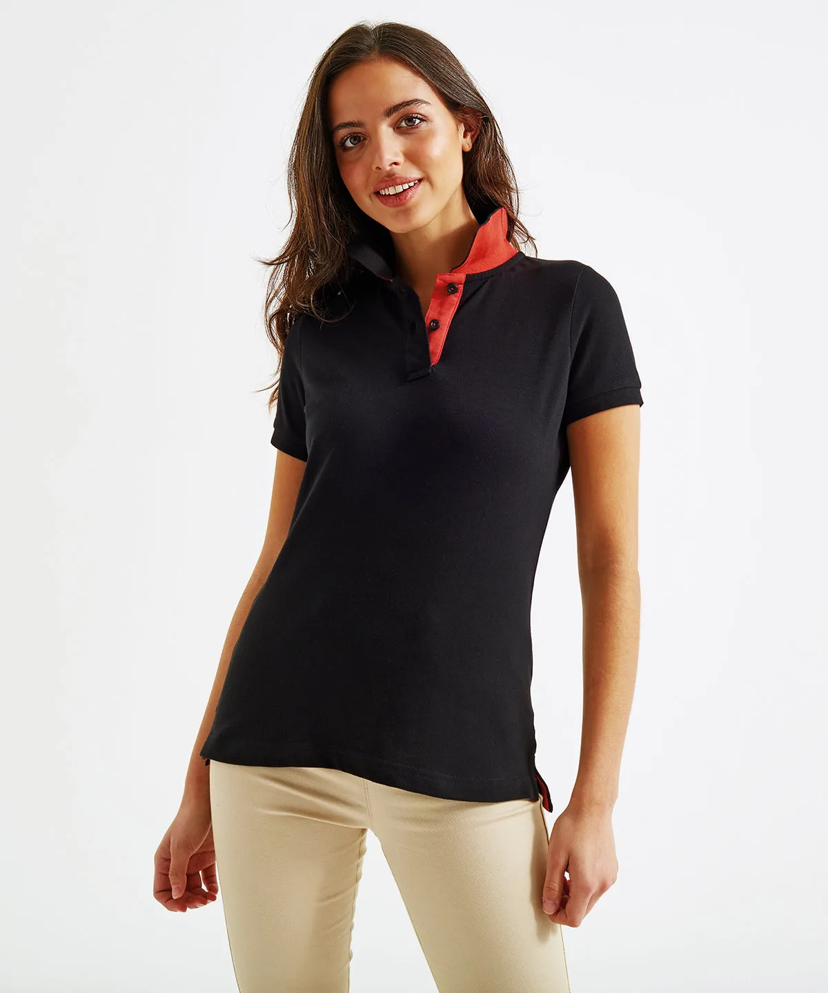 Black/Orange - Women's contrast polo