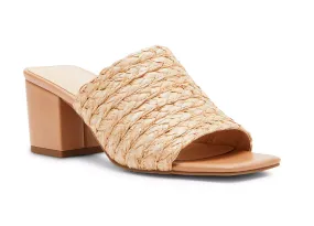 Braided Raffia Slip On Sandals