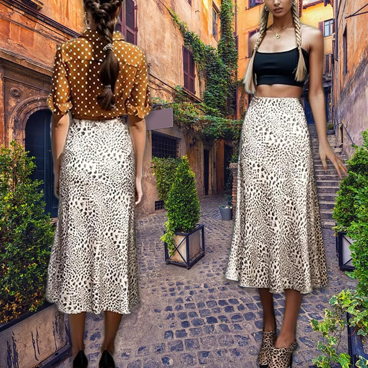 Breathable Green Florals Thai Style Maxi Skirts High Waist Invisible Zip Ruffled Flowy Going Out Skirt