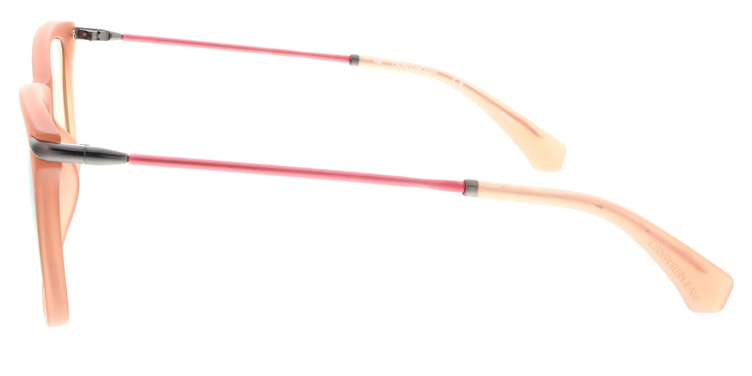 Calvin Klein CKJ512S 650 Matte Peach Round Sunglasses