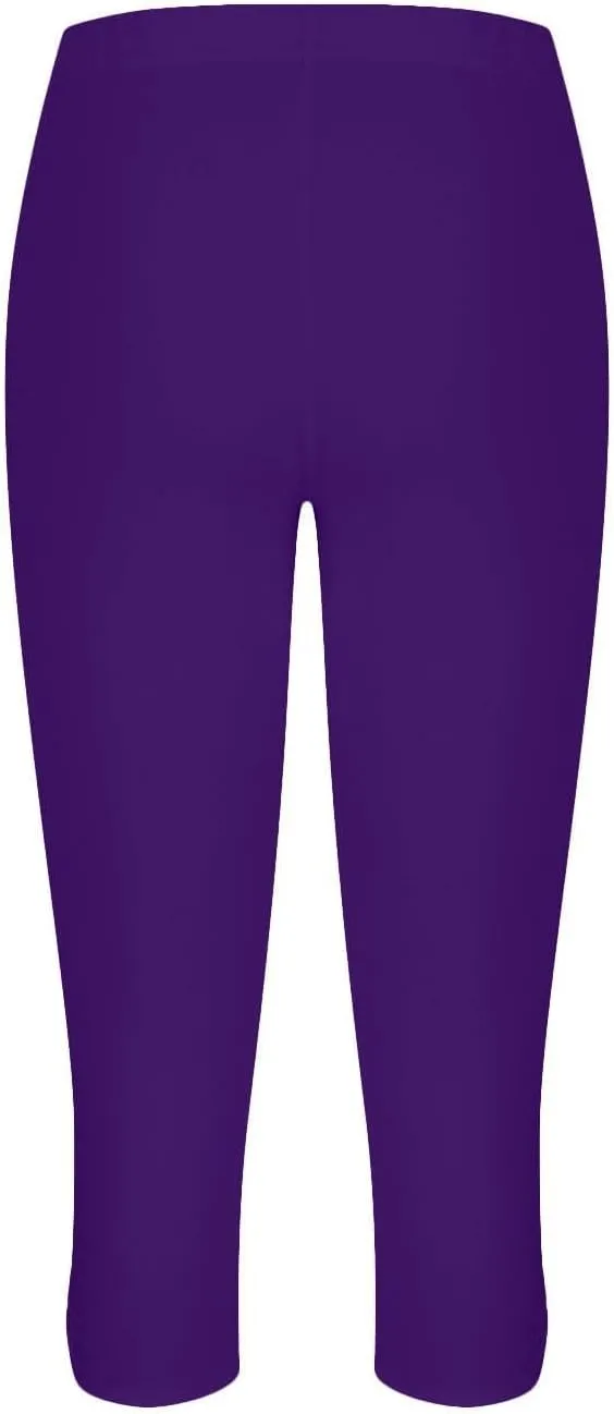 Capri Leggings for Women Trendy Casual Yoga Pants Elastic High Waist Cropped Comfy Stretchy Workout Pants