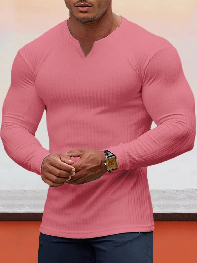 Coofandy Solid Slim Fit Stretchy Basic Top