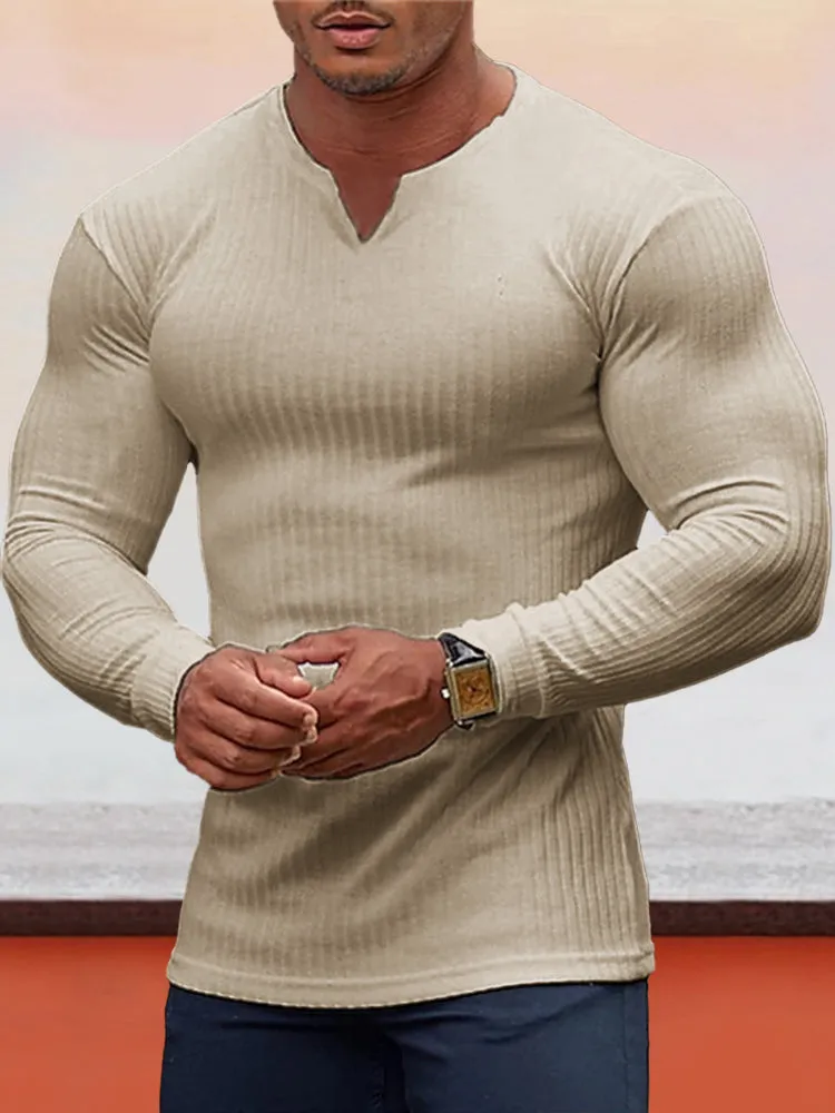 Coofandy Solid Slim Fit Stretchy Basic Top
