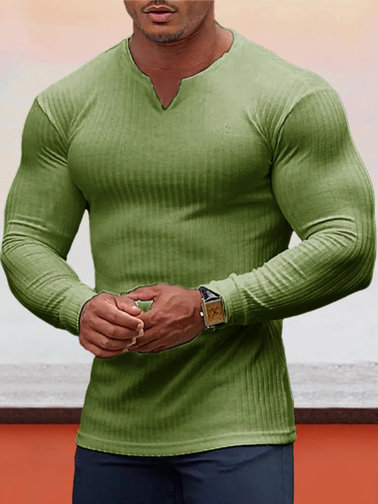 Coofandy Solid Slim Fit Stretchy Basic Top