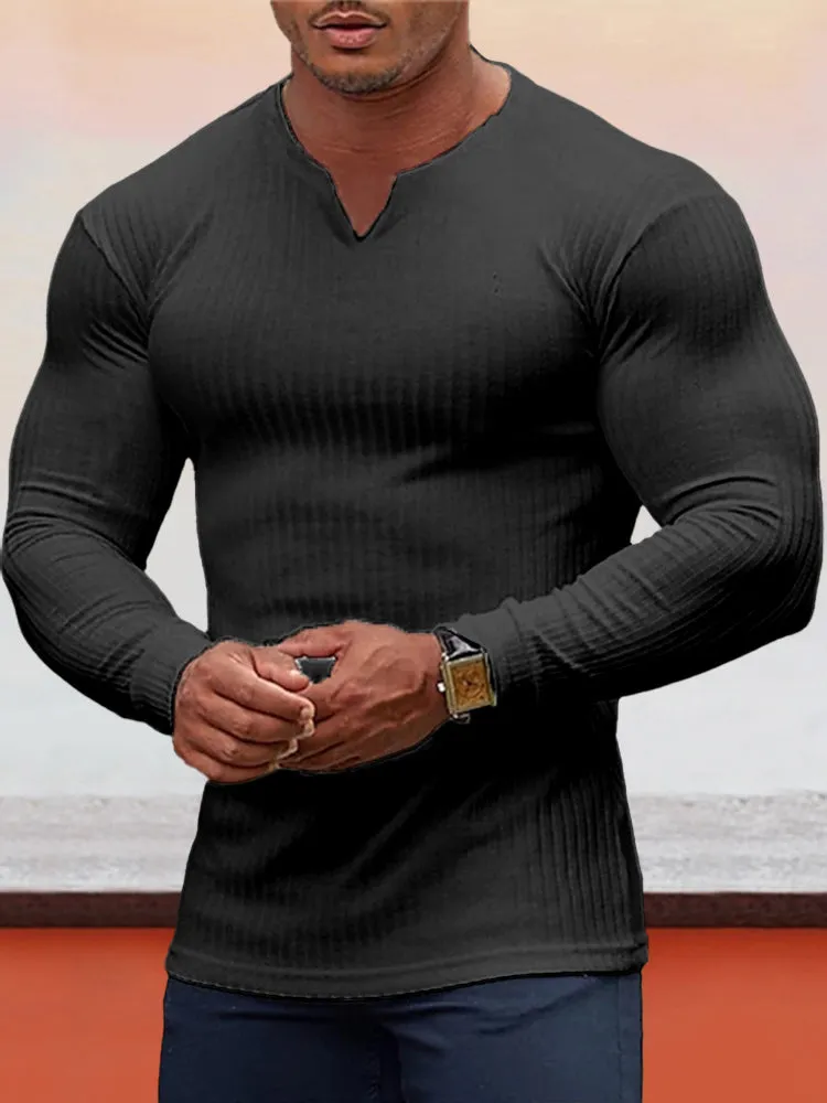 Coofandy Solid Slim Fit Stretchy Basic Top