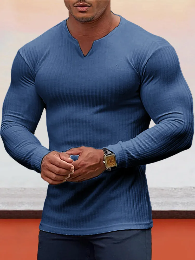 Coofandy Solid Slim Fit Stretchy Basic Top