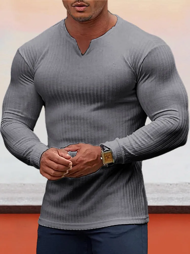 Coofandy Solid Slim Fit Stretchy Basic Top