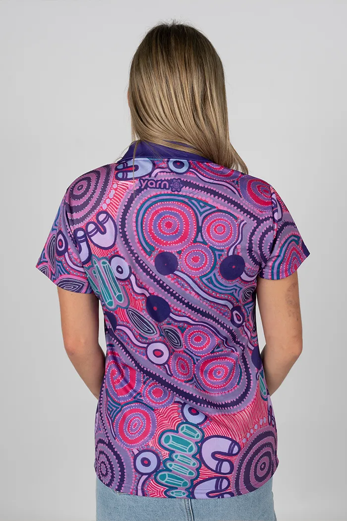 Danjoo (Purple) UPF50  Women's Fitted Polo Shirt