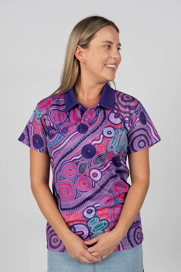 Danjoo (Purple) UPF50  Women's Fitted Polo Shirt