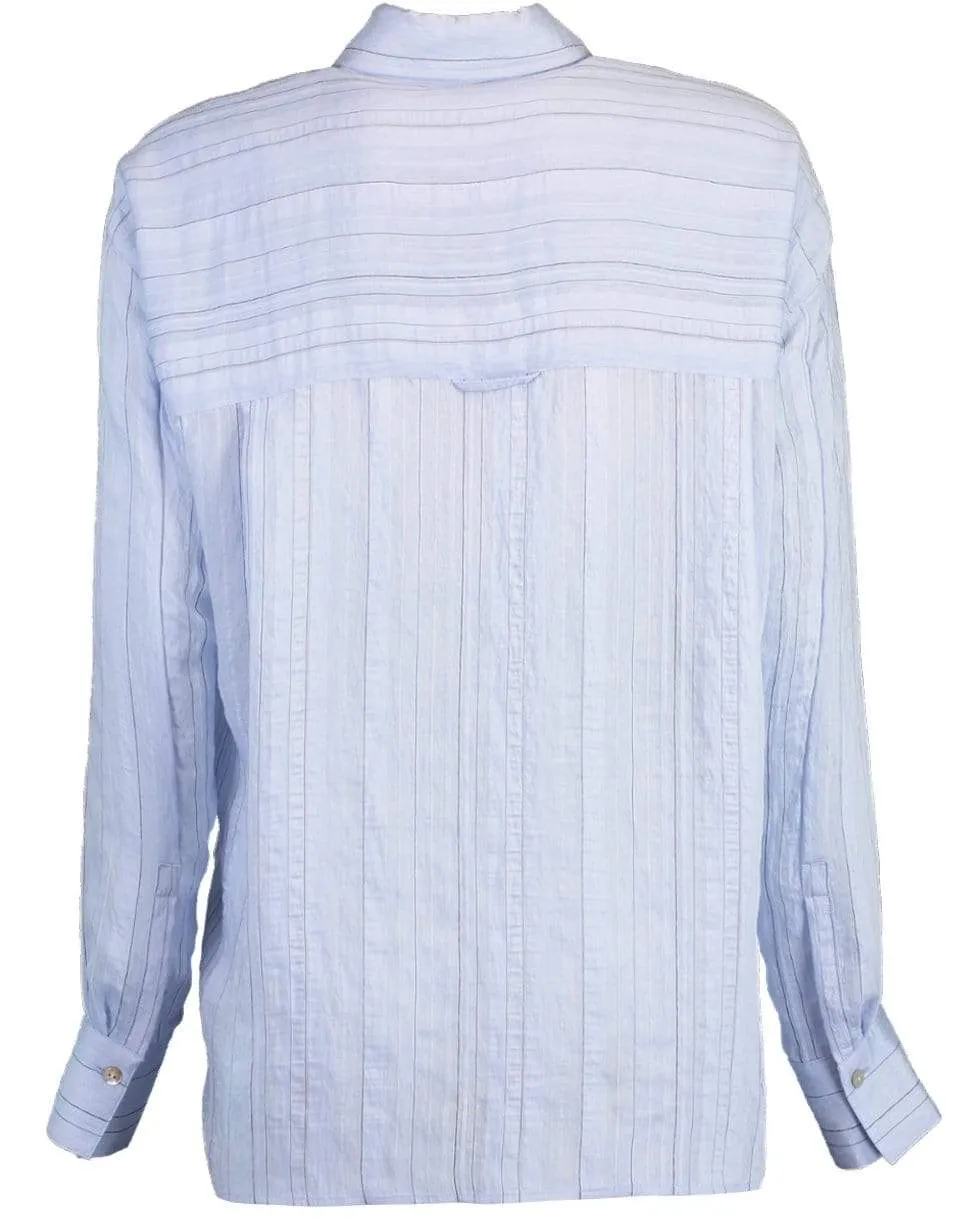 Drapey Stripe Convertible Button Down