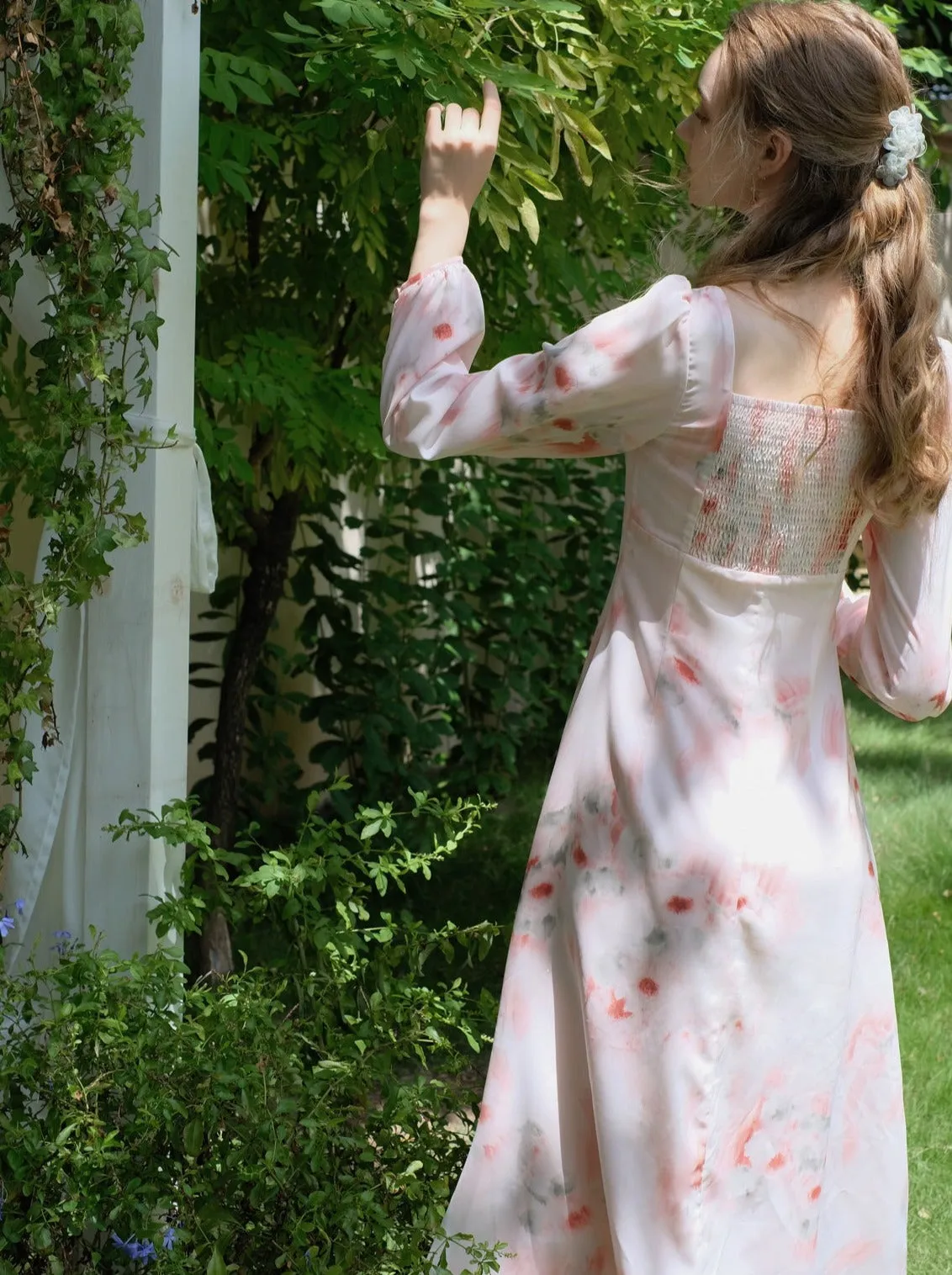 Dress Flower Retro Elegant