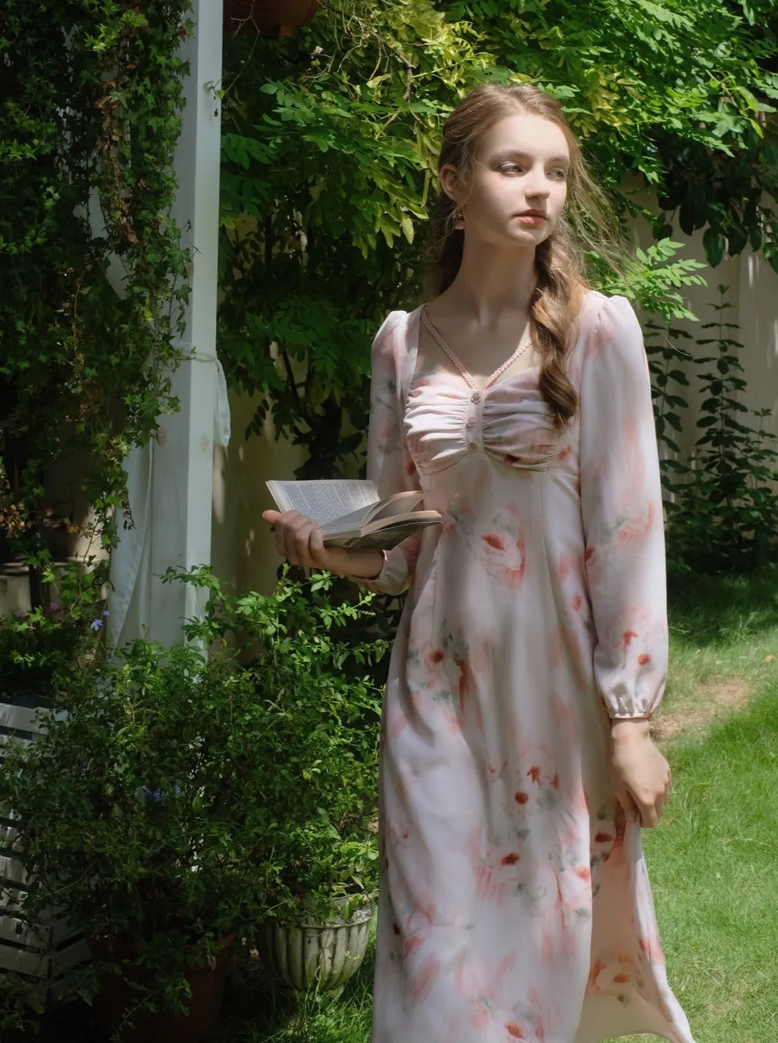 Dress Flower Retro Elegant
