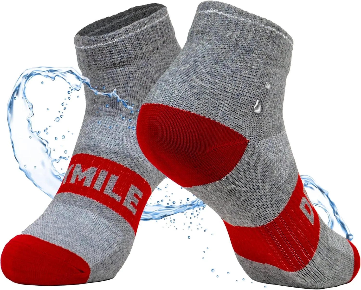 DRYMILE Active Waterproof Socks, Breathable Cushioned Running, Hiking, Winter Waterproof Socks for Men & Women - Ankle