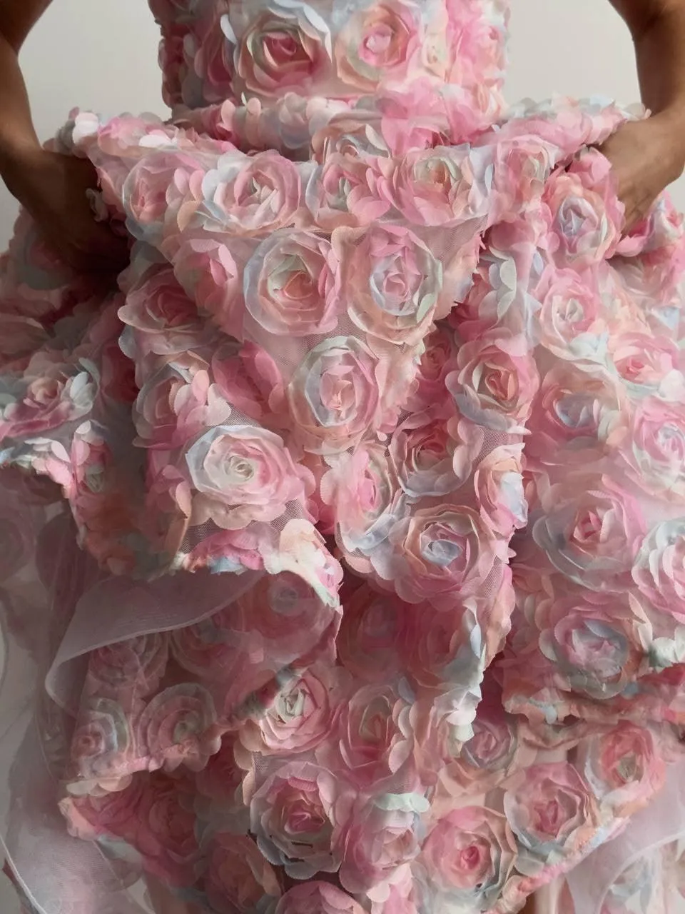 Elegant Floral Midi Pink Dress
