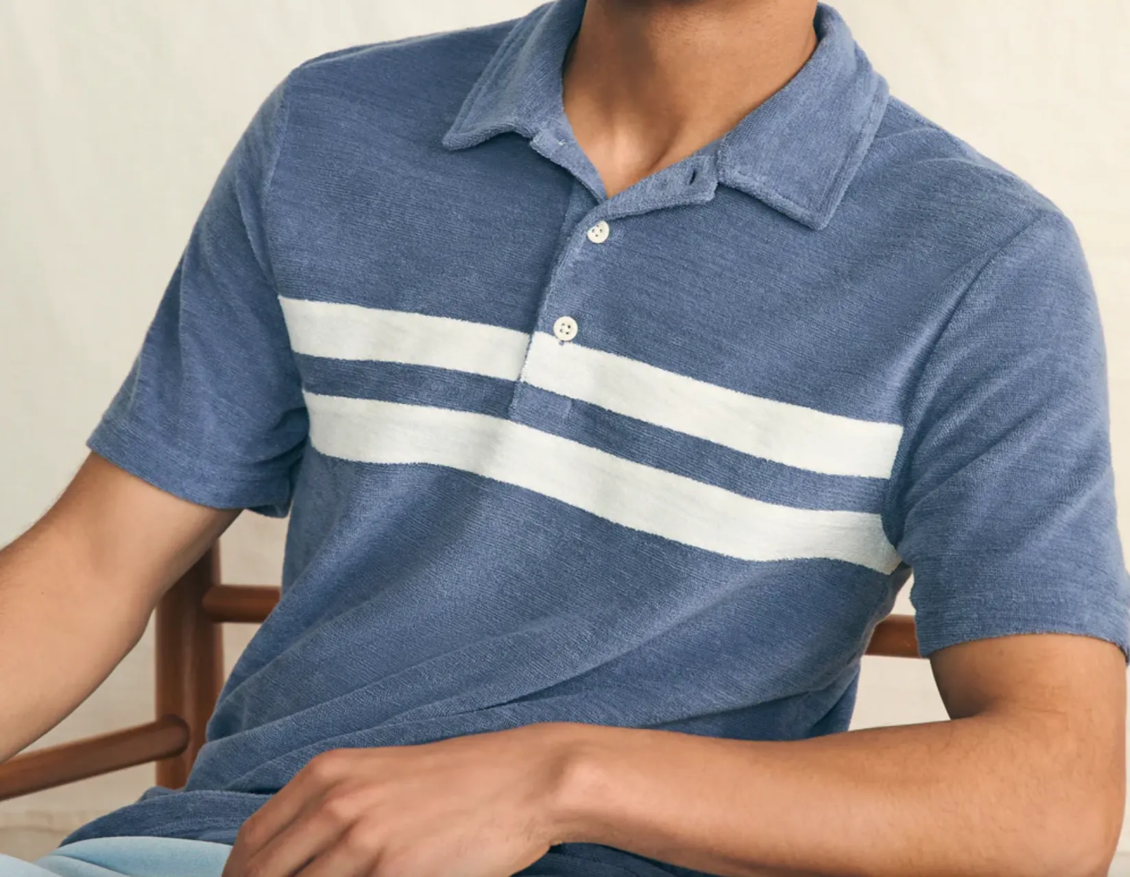 Faherty Men's Cabana Towel Terry Surf Stripe