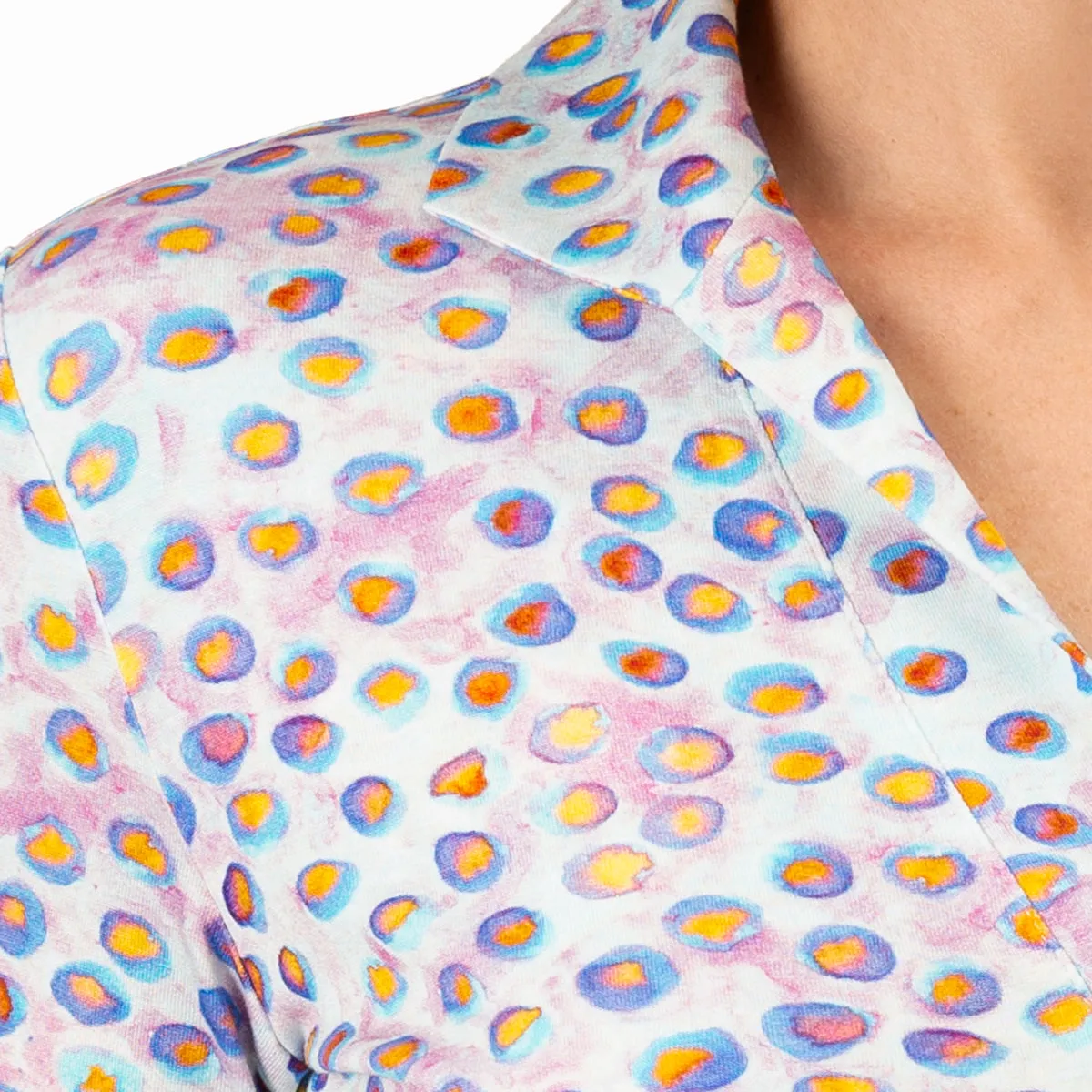Fitted Polo Collar Tee in Glass Beads