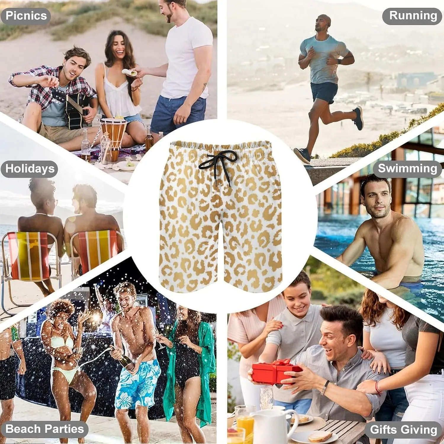 Funny Mens Swim Trunks Quick-Drying Breathable Beach Board Shorts with Mesh Lining Swimwear Bathing Suits