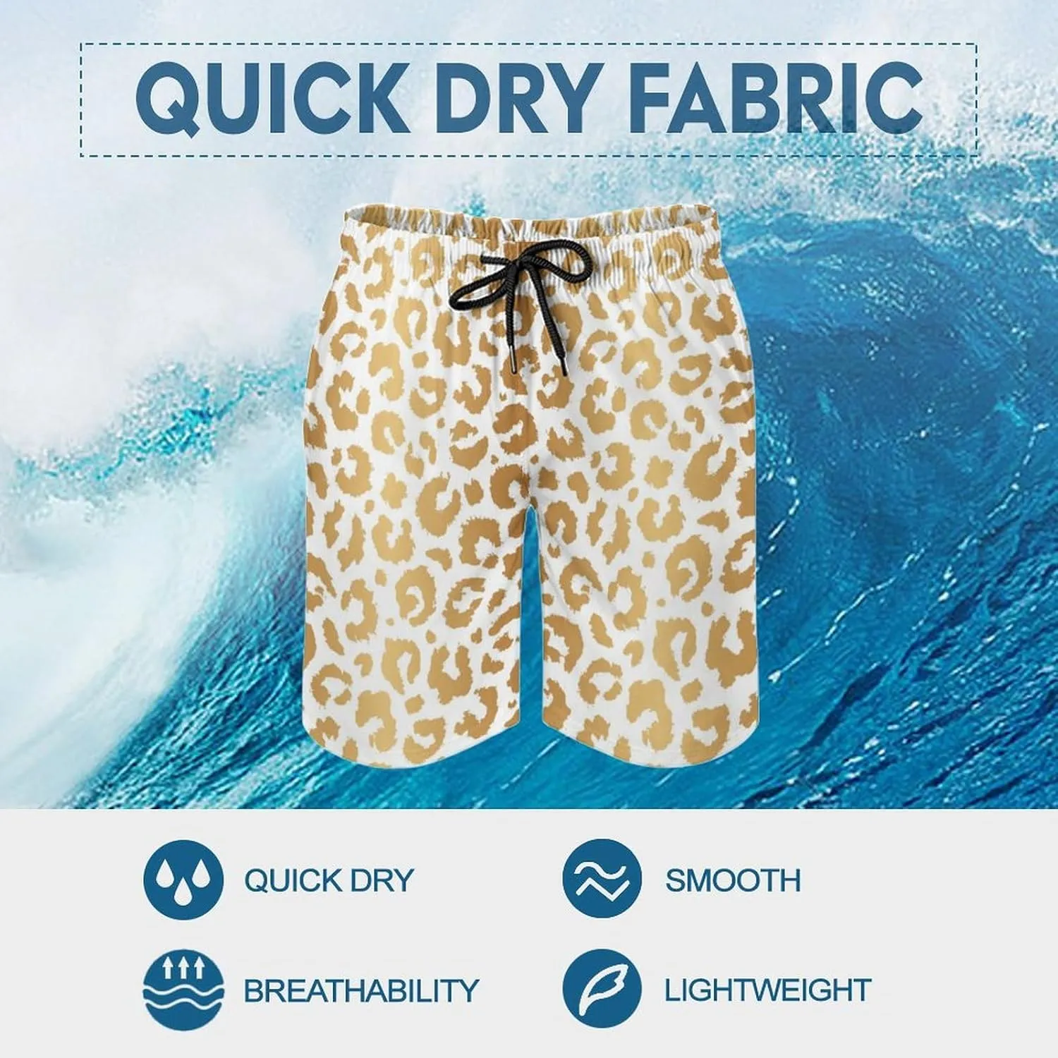 Funny Mens Swim Trunks Quick-Drying Breathable Beach Board Shorts with Mesh Lining Swimwear Bathing Suits