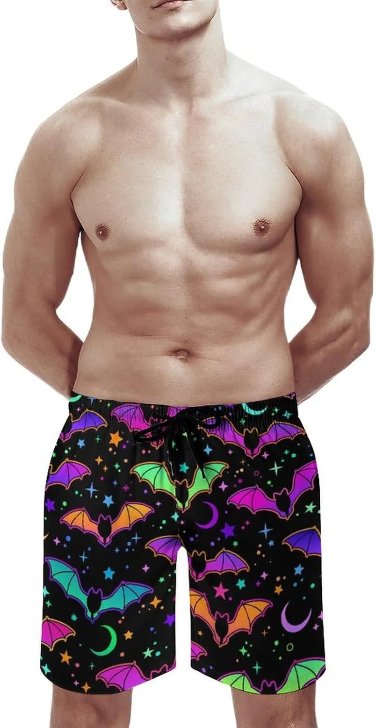 Funny Mens Swim Trunks Quick-Drying Breathable Beach Board Shorts with Mesh Lining Swimwear Bathing Suits