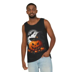 Halloween Witch Pumpkin Unisex Garment-Dyed Tank Top
