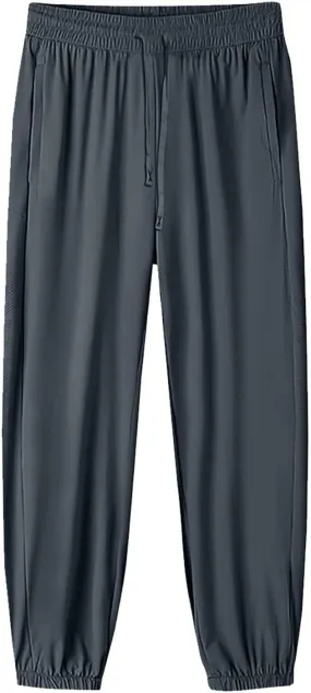Hiking Pants Women Elastic Waist Drawstring Straight Leg Trousers Summer Loose Fit Breathable Sport Pants with Pocket