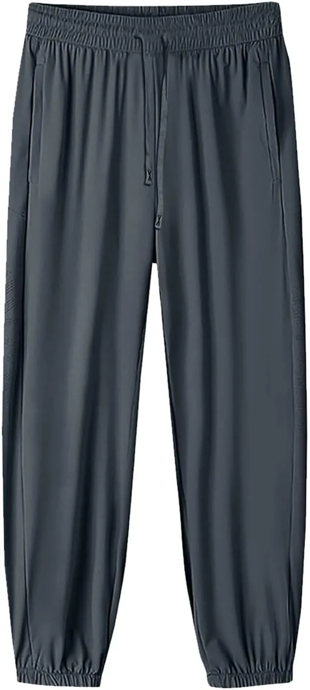 Hiking Pants Women Elastic Waist Drawstring Straight Leg Trousers Summer Loose Fit Breathable Sport Pants with Pocket