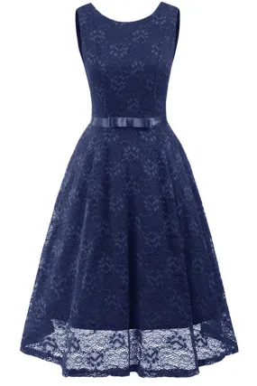 Ketty More Women Easy Round Neck Sleeveless Solid Colored Flower Pattern Dress-KMWC2288