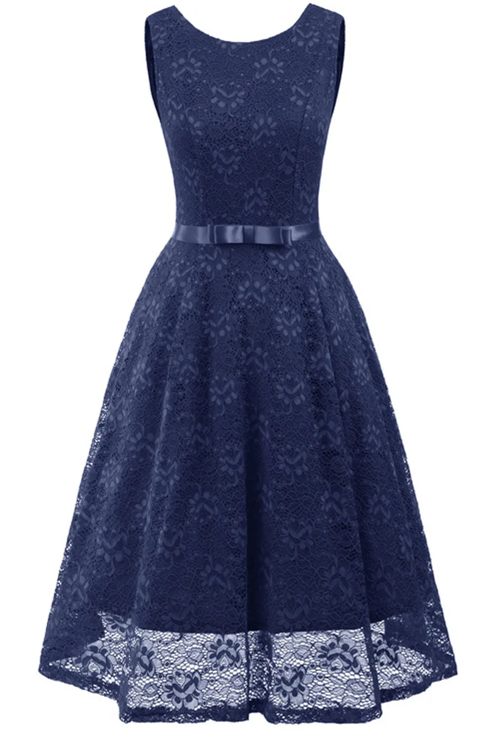 Ketty More Women Easy Round Neck Sleeveless Solid Colored Flower Pattern Dress-KMWC2288