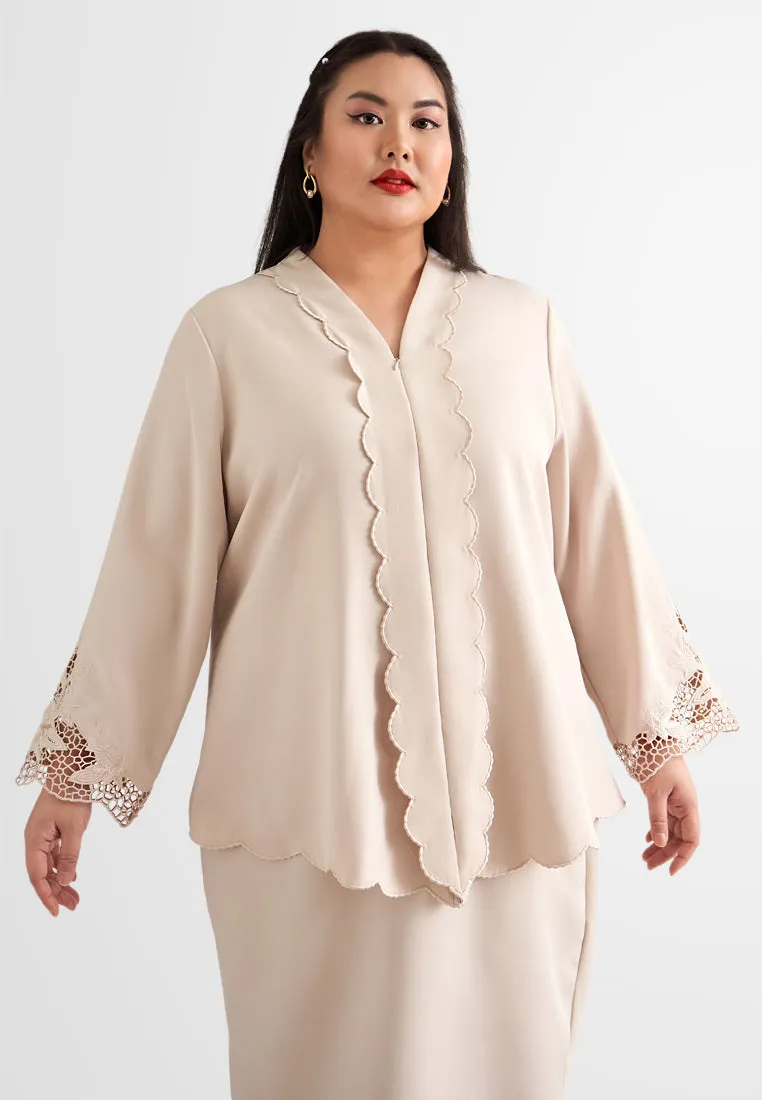 Khalisha Minimalist Sulam Kerawang Kebaya Set