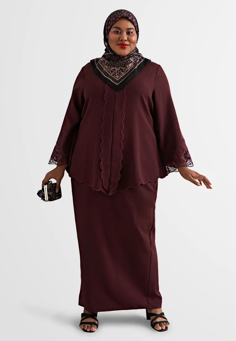 Khalisha Minimalist Sulam Kerawang Kebaya Set