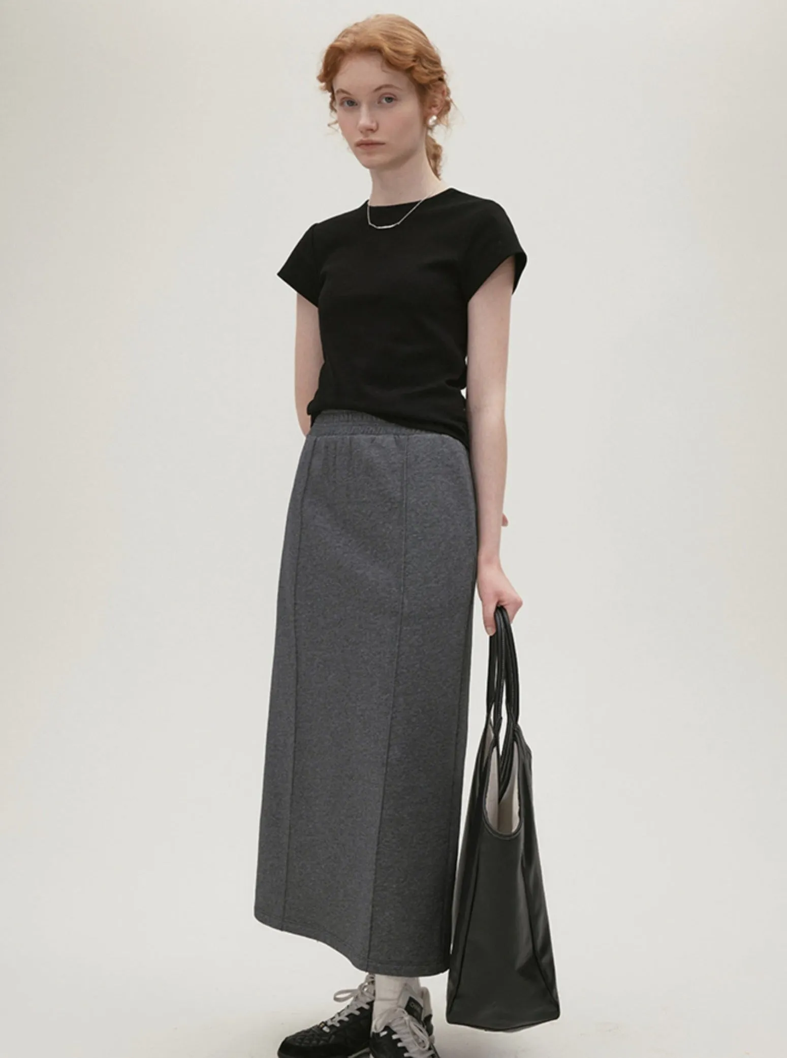 Lazy Elastic Waist Minimalist Dividing Skirt