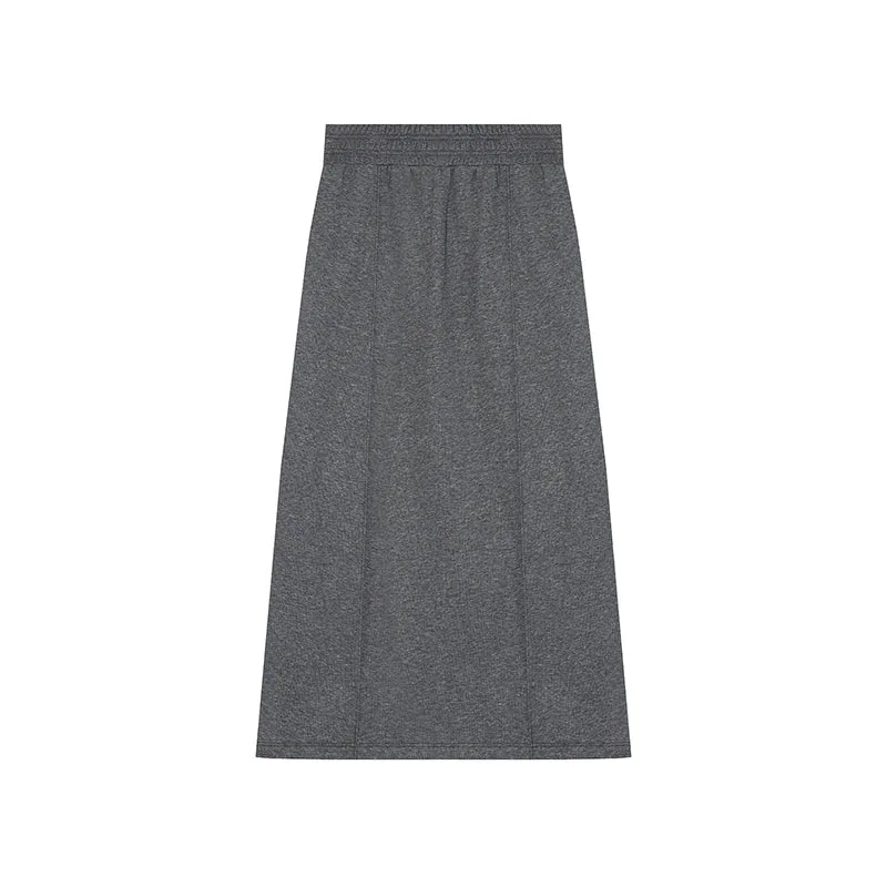 Lazy Elastic Waist Minimalist Dividing Skirt