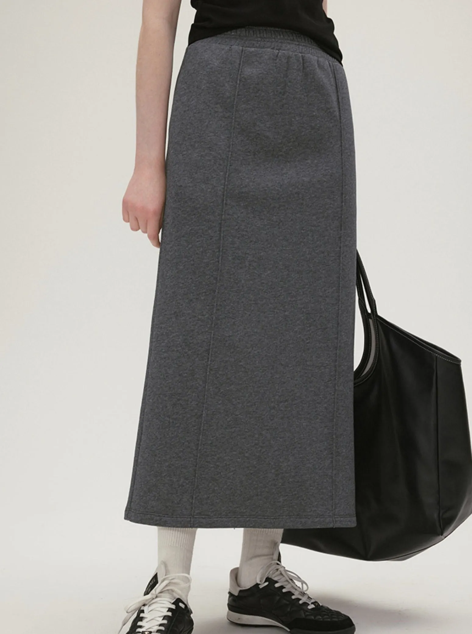 Lazy Elastic Waist Minimalist Dividing Skirt