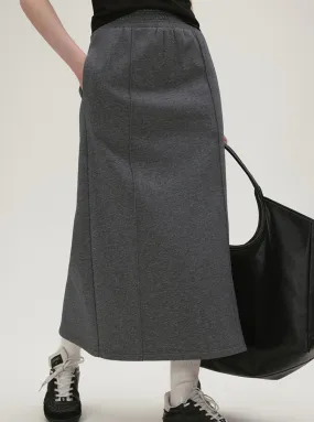 Lazy Elastic Waist Minimalist Dividing Skirt