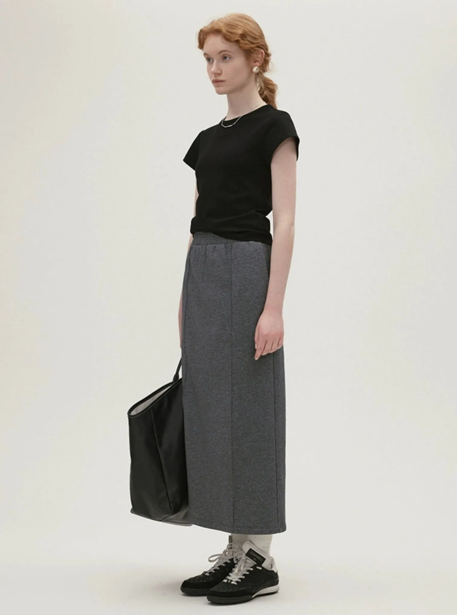 Lazy Elastic Waist Minimalist Dividing Skirt
