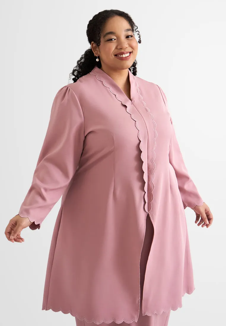 Lestari Minimalist Elegant Scallop Embroidery Kebaya Set