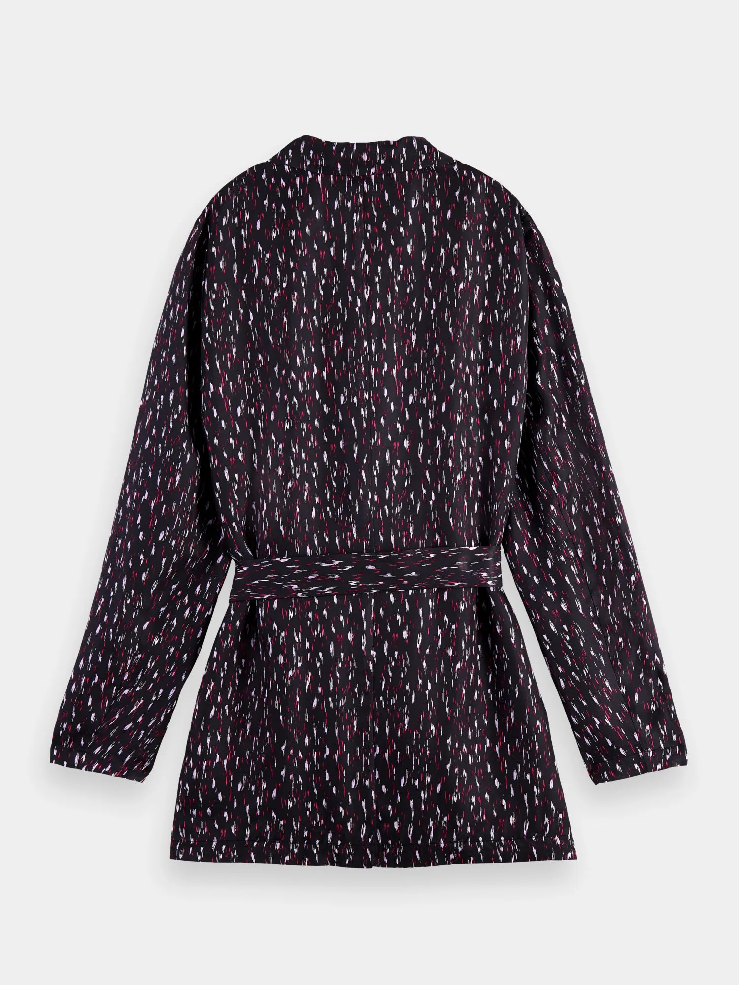 Lightweight printed belted blazer