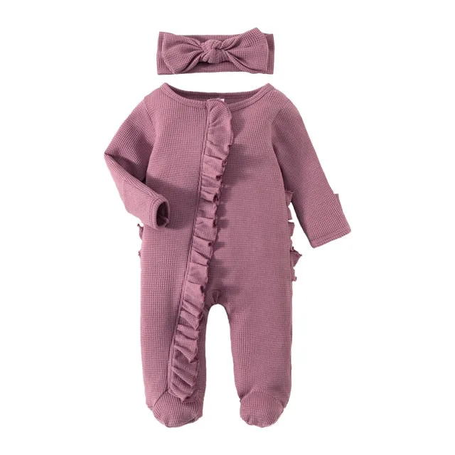 MATILDA Waffle Knit Jumpsuit with Headband