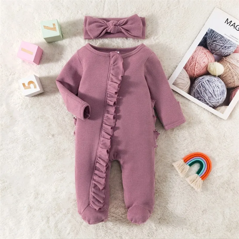 MATILDA Waffle Knit Jumpsuit with Headband