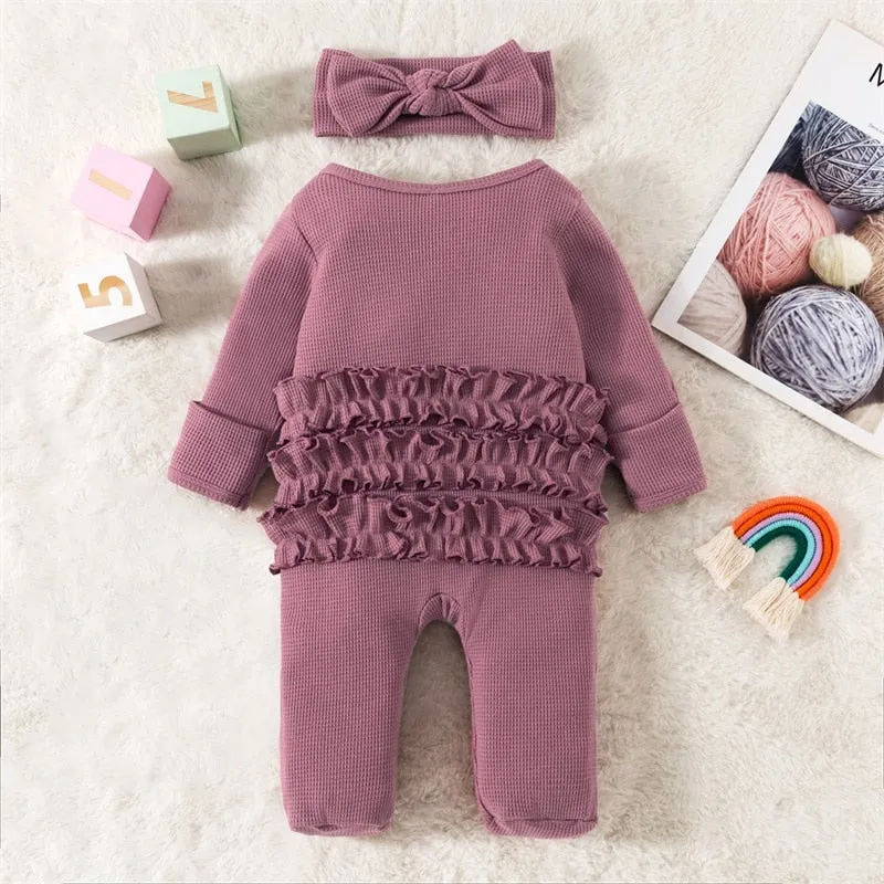 MATILDA Waffle Knit Jumpsuit with Headband