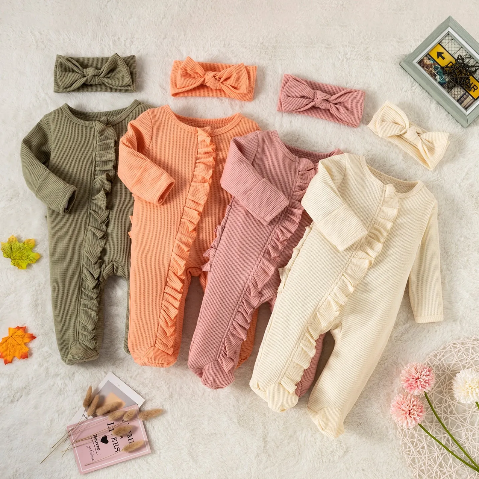 MATILDA Waffle Knit Jumpsuit with Headband